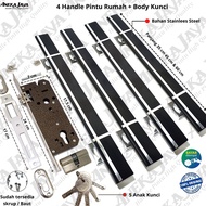 handle pintu rumah 2 set kunci (isi 4) panjang 35 cm 45 cm 60 cm  / gagang pintu rumah 1 set kunci T