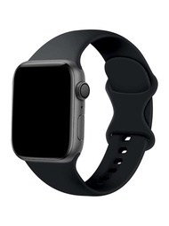 1 pieza Correa de reloj negro de silicona compatible con Apple Watch