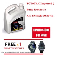 FREE GIFT (SPORT WATCH) , Toyota Genuine Motor Oil API SN SAE 5W30 4L Fully Synthetic / Imported Eng