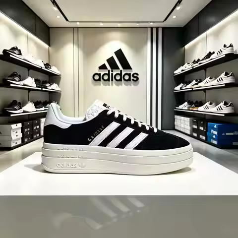 Adidas Gazelle Retro Trainer Women's Lace-Up Non-Slip Thick-Soled Height-Increasing Sneakers HQ6912