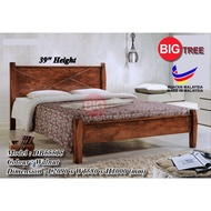 Big Tree Solid Katil Queen Bed Frame / Katil Queen Kayu / Katil Murah / Wooden Double Bed Frame / Katil Kayu Getah