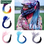 POKERFACE 24" Helmet Braids Pigtails Motorcycle Helmet Braid Ponytail Motorbike Riding Helmet Pigtai