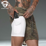 EAGLADE Running Sports Jogging Sweat Shorts for Men Man Stretchable 042 in Green ca J10