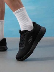 Men's GO WALK MAX Slip-On Walking Shoes Black Mesh Breathable Casual Running Shoes 216281-BBK