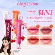 【New Launch】 Glad2Glow POUT CANDY Lip Gloss Brightening & Color & Hydrate 3in1 Lightweight Serum Lip