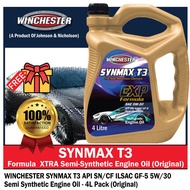 WINCHESTER Synmax T1 5w-30 Minyak Enjin Kereta (Semi Synthetic Engine Oil) (API SN/CF ILSAC GF-5) 4L