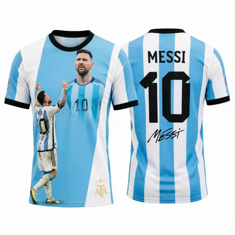 2026 Messi Argentina Team Football Jersey Match & Training Kit Summer Sports Men's T-Shirt Children'