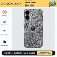 IPHONE Vinyl Skin 17 Crimes Square Anti-Scratch Protector Case | By Fusion | Code - UE4O