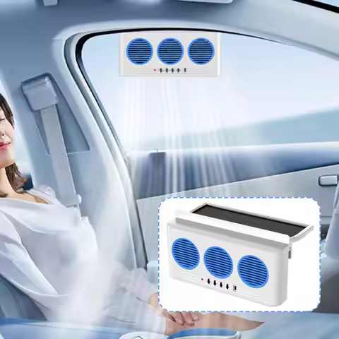 Car Window Cooling And Ventilation Fan Car Interior Air Circulation Exhausted Fan Automotive Cooling