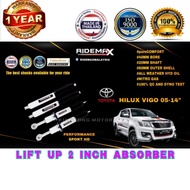 4x4  HILUX VIGO REVO RIDEMAX LIFT UP 2" HIGH LOW ABSORBER TWIN TUBE GAS SHOCK HEAVY DUTY KUN25 26 FRONT REAR PROFENDER