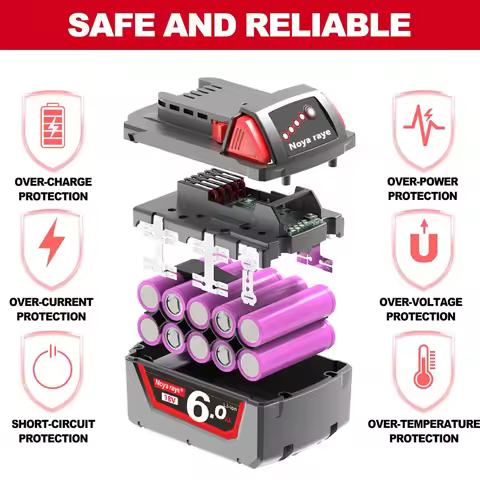 12V/18V 3Ah 6Ah 9Ah Replacement Battery for Milwaukee M18 M12 M18B5 XC 48-11-1815 48-11-1850 2604-20