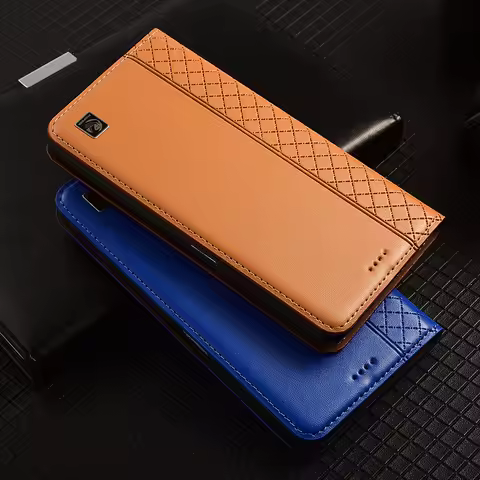 Original Nappa Real Leather Phone Case For vivo X60 X60s X60t X70 X80 Pro Plus Wallet Cover Phone Ca