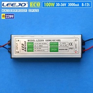 Driver Led HPL COB 100W 3000mA WaterProof IP65 Leejo Eco AC 220V Driver Led 100W 3A DC 30-36V Spotli