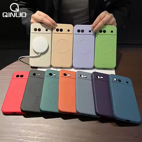 Luxury Liquid Silicone Case For Google Pixel 8A 7A Magnetic For Magsafe Wireless Charge For Google P