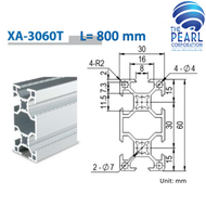 XA-3060T-800 อลูมิเนียมโปรไฟล์ ขนาดหน้าตัด 30x60 mm ยาว 800 mm (Aluminium Profile Cross-section Size