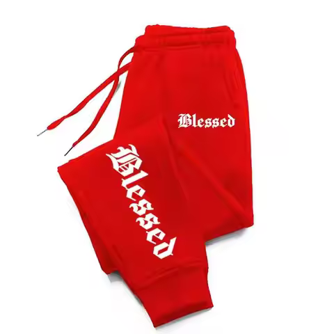 Letter of Blessing printed men's and women's Y2K pants Jogging activewear leggings Sportswear men's 