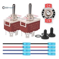 .4Pin Reverse Polarity Toggle Switch 2PCS 12V Momentary Rocker Switch 30A on Off on DPDT 3 Position 