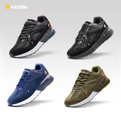 FitVille Men's Walking Shoes Extra Wide Lightweight Sneakers for Flat Feet Arch Fit Heel Pain Relief