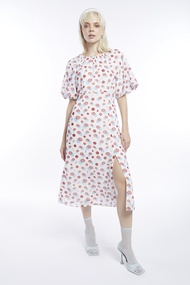 EP เดรสผ้าชีฟองลายกราฟิกแต่งระบาย ผู้หญิง | Beachy Print Ruffle Chiffon Dress | 04688