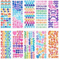 HINZIC 20 Sheets Self Adhesive Letter Stickers Colorful Graduation Cap Number Alphabet Stickers Heart Ribbon Rainbow Decorative Kpop Deco Sticker for Mailbox, Scrapbook, Greeting Card, Water Bottle