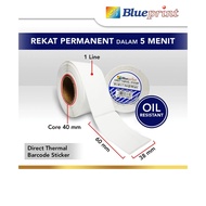 Blueprint DTS Label 38x60 contents 500 Direct Thermal Sticker 38 x 60 mm Barcode Sticker