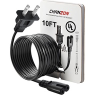 CHANZON Power Cord for Samsung TV, Replacement TCL Roku 2 Prong AC Power Cord UN40 UN43 UN48 UN49 UN
