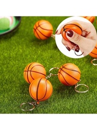 Llavero de mini baloncesto, fútbol, rugby, colgante de mochila, diversión para aliviar el estrés, material de espuma sólida Pu de 4 cm de tamaño, pelota casual