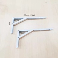 12" 30cm Siku Dinding Penyangga Rak Meja Lipat Shelf Bracket Foldable