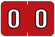 Tabbies Barkley NBKM Compatible 71600 Numeric Labels, Red "#0", 1"H x 1-1/2"W, Wrap-Around Design, F