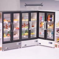 超市雪櫃冰櫃模型 食玩飲品瓶子 便利店 袖珍迷你玩具  微缩場景擺件 Miniature refrigerator with snacks & drinks