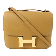 HERMES Epsom皮革Mini Constance肩背袋Sesame