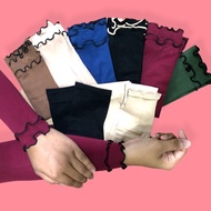 Sarung Tangan Muslimah | Handsocks 2 RUFFLE AND PLAIN AQUA COOL QSTAR (FREE QSTAR POKET BAG)