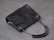 YSL Niki 復古鏈條大容量 Tote Bag 單肩包 黑色