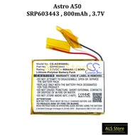 Battery Astro A50 Gaming Headset Gen 2, Gen 3, 2014, 2015, 2016, 2017 Version - SRP603443 - 800mAh