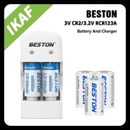 Beston 3V CR2 or 3.2V RCR123A/16340 battery charging adapter 3.6V rechargeable lithium battery charg