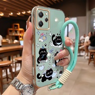 Casing hp For Xiaomi Redmi 12 12C 11A Note 12R 5G poco M6 Pro 5G C55 Cat Case with Apron Metal Coati