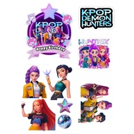 Kpop Demon Hunter Cake Topper Glossy Paper | Topper KPOP DEMON HUNTER Custom Name