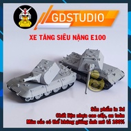 [No Glue Needed] Super Heavy German Tank Assembly Model E100 Scale 1/72 3D Printed