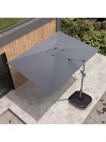 9' X 11.5' Patio Umbrella Outdoor Cantilever Rectangle Umbrella Aluminum Offset Umbrella with 360-de