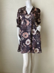 Vintage Ray Beams 和服迷你洋裝 / 絲滑印花洋裝 S 尺寸