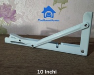 Siku Rak Lipat | Siku Meja Lipat Dinding | 10" Inchi Putih TEBAL