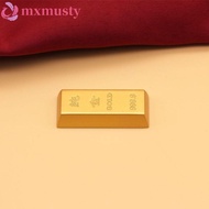 MXMUSTY Simulation Gold Brick, Alloy Craft Carved Gold Bar Ornaments, Multipurpose Handicraft Solid Lucky Gold Bar Office