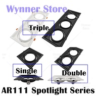 AR111 Spotlight Casing Square Single Holder Eyeball Double Holder Triple Holder Effect Light Ceiling Lamp (AR111-Series)