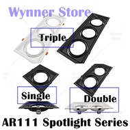 AR111 Spotlight Casing Square Single Holder Eyeball Double Holder Triple Holder Effect Light Ceiling