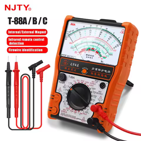NJTY High Precision Pointer Multimetro T88A T88B T88C AC DC 2500V Voltmeter Ammeter Resistor Analog 
