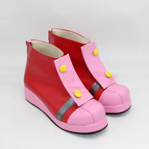 CyAnime Amy Rose the Hedgehog Cosplay Shoes Pink Ankle Boots Amy Rose Cosplay Game Costume Boots Sho