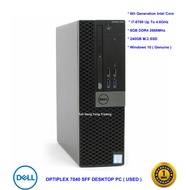 DELL OPTIPLEX 7040 SFF DESKTOP COMPUTER ( RECON / USED ) - CPU ONLY - Intel Core i7-8700, 6th Genera