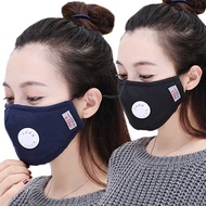 Korean Washable Cotton Mask with Breath Valve (Including 2 pieces of pm2.5 filters)