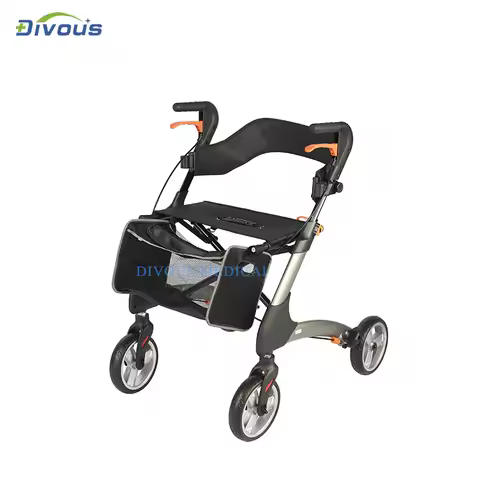 Aluminum Lightweight for Disabled Adult Elderly Mobility Outdoor Walking Aids Folding Rollator Walke