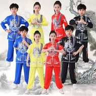 2024 children adult wushu Uniform kung fu martial arts set vintage performance suit dragon print kun